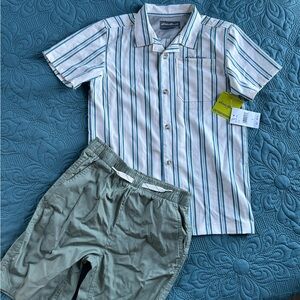 Eddie Bauer Blue and White Striped Shirt